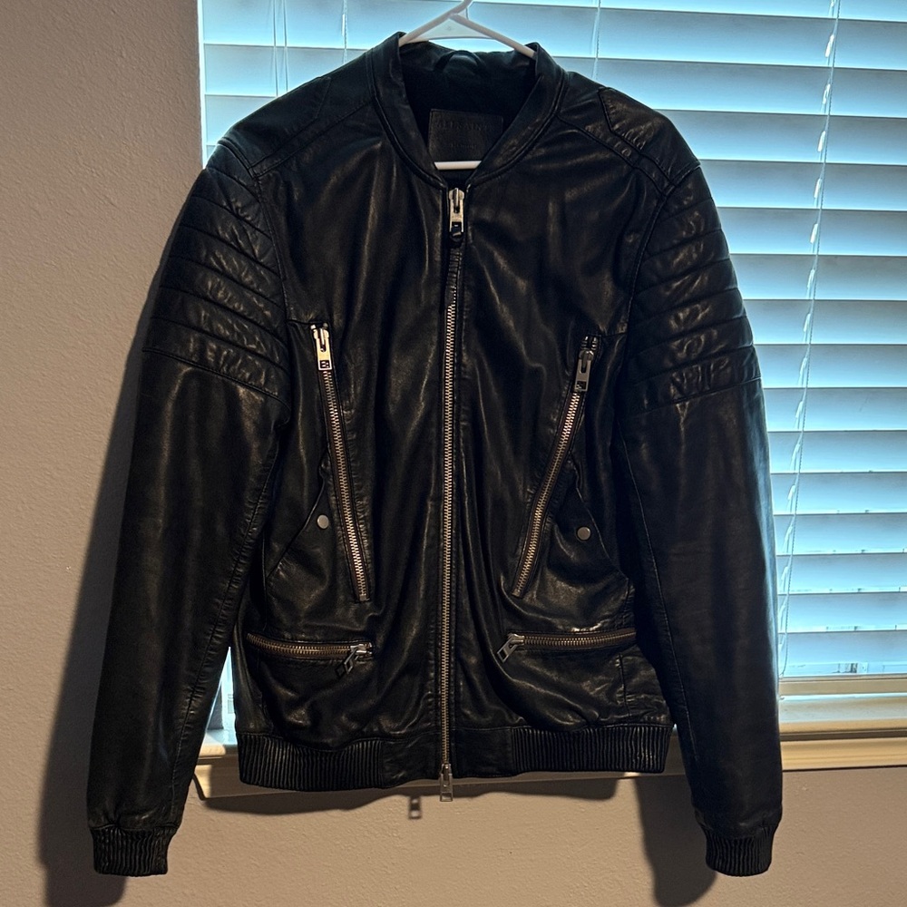 All Saints Sanderson Leather Jacket - Picture 2 of 5